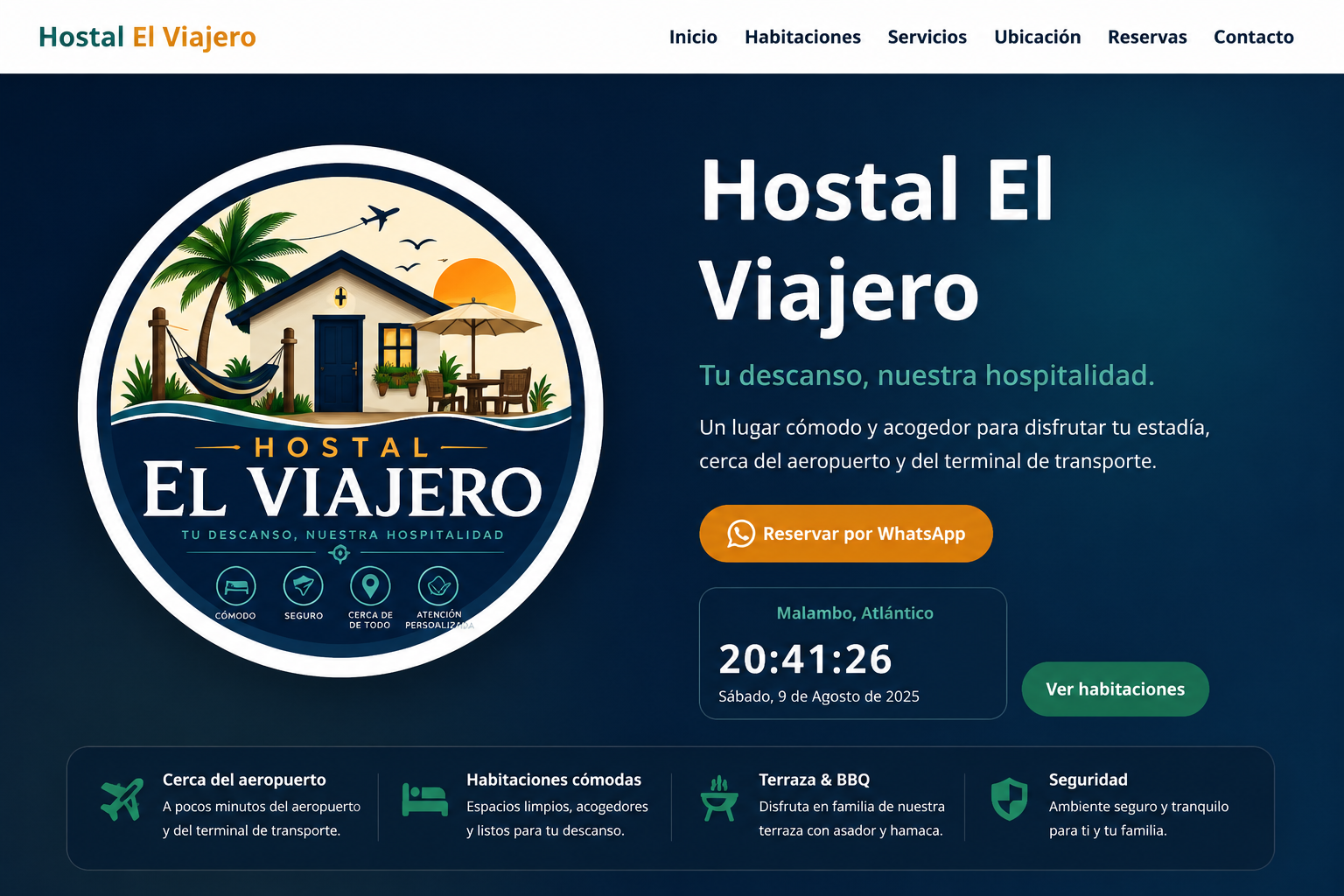 Frente del Hostal El Viajero